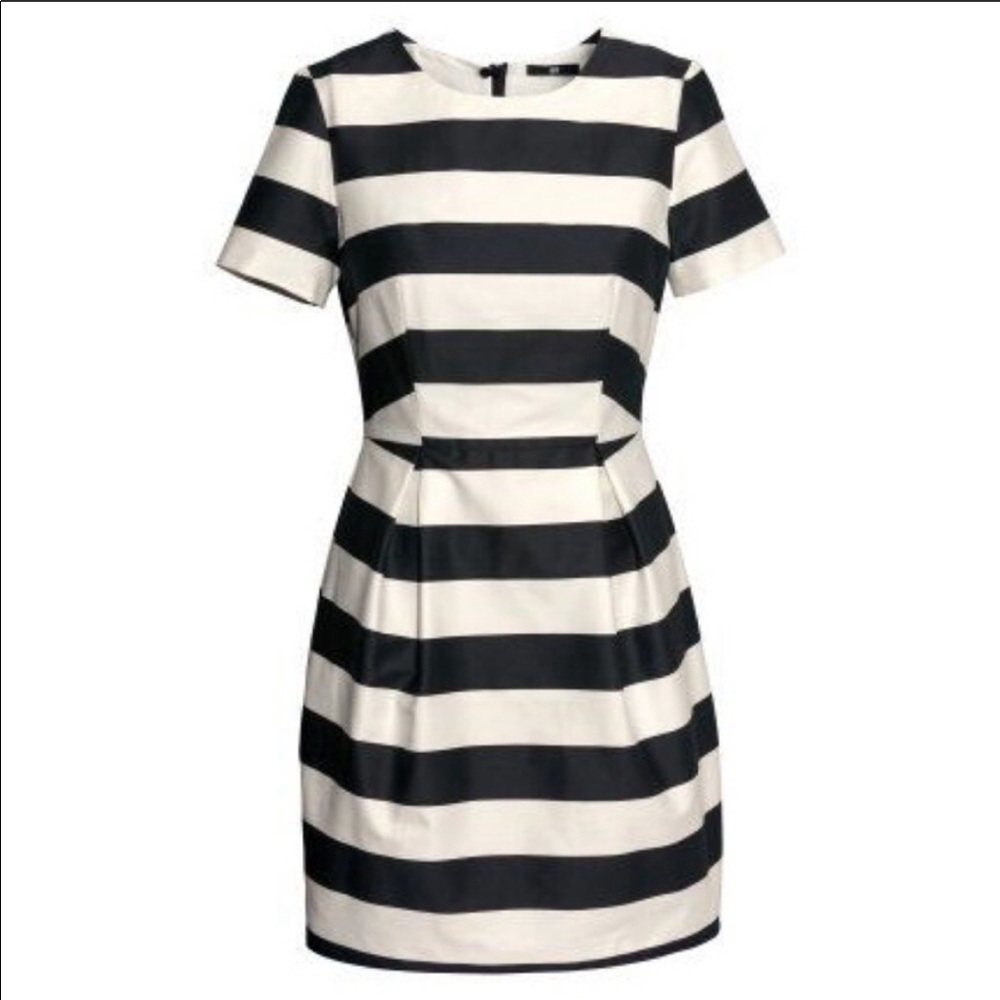 H&M black and white mini dress